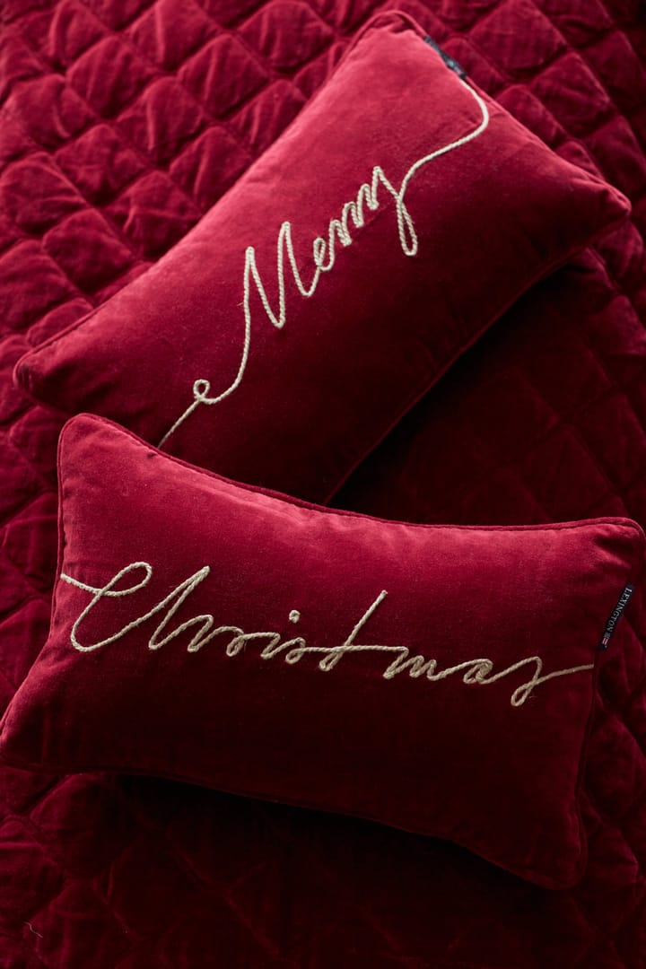 Christmas Organic Cotton Velvet cushion 30x50 cm, Red Lexington