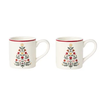 Christmas Tree mini mug - Multi, 5.5x6 cm, 2-pack - Lexington