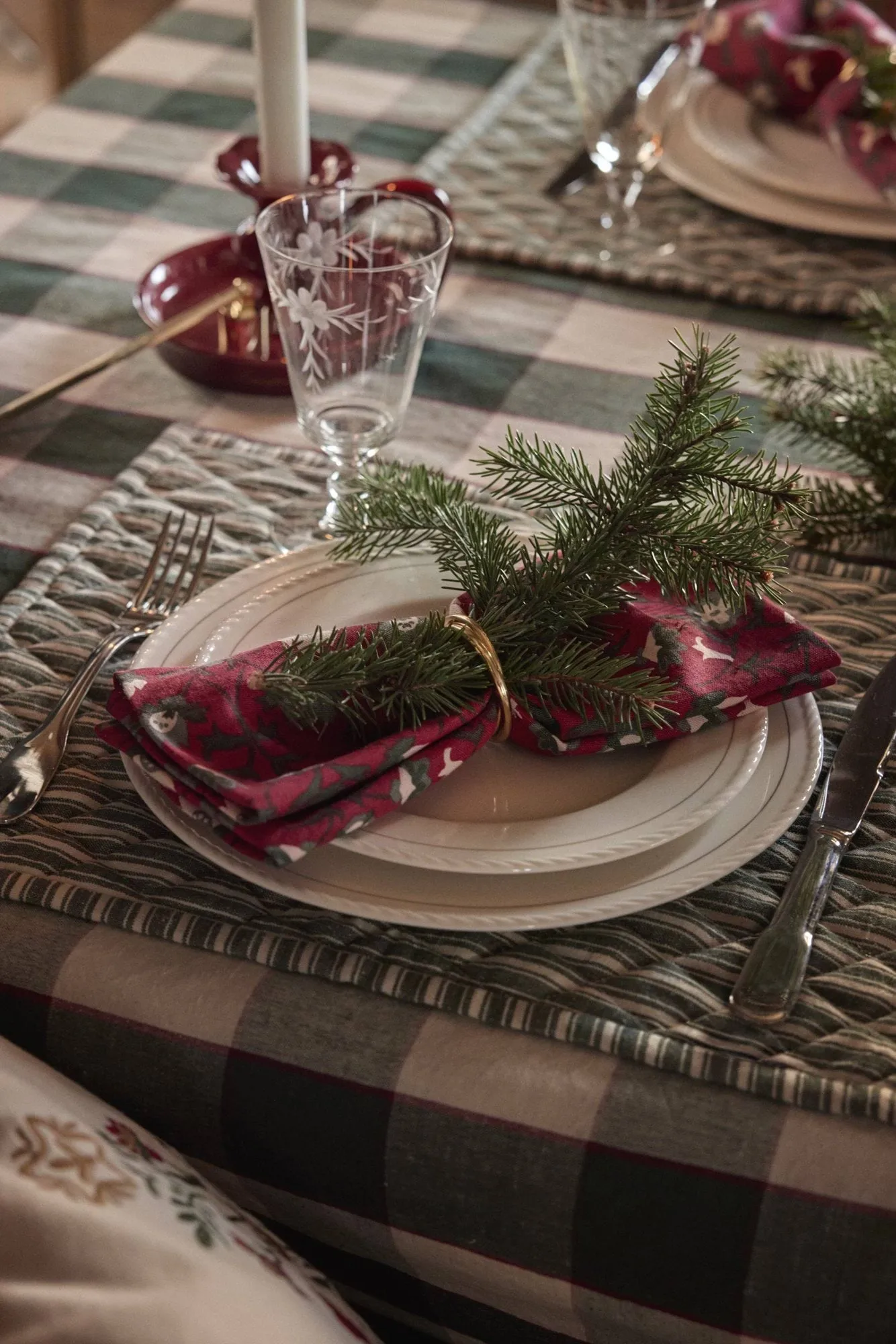 Double ring brass napkin ring, Gold, Ø4 cm Lexington