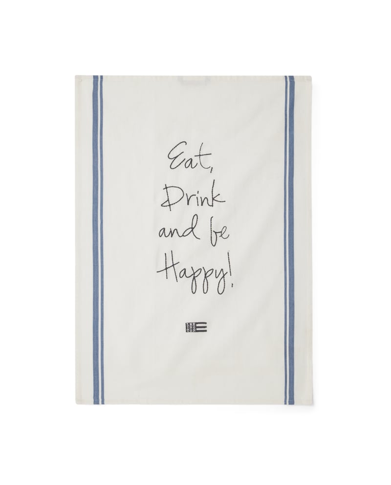 Lexington Eat Embroidered kitchen towel 50x70 cm White-blue
