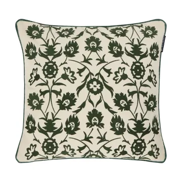 Flower Embroidered Wool Mix pillowcase 50x50 cm - Light beige-green - Lexington