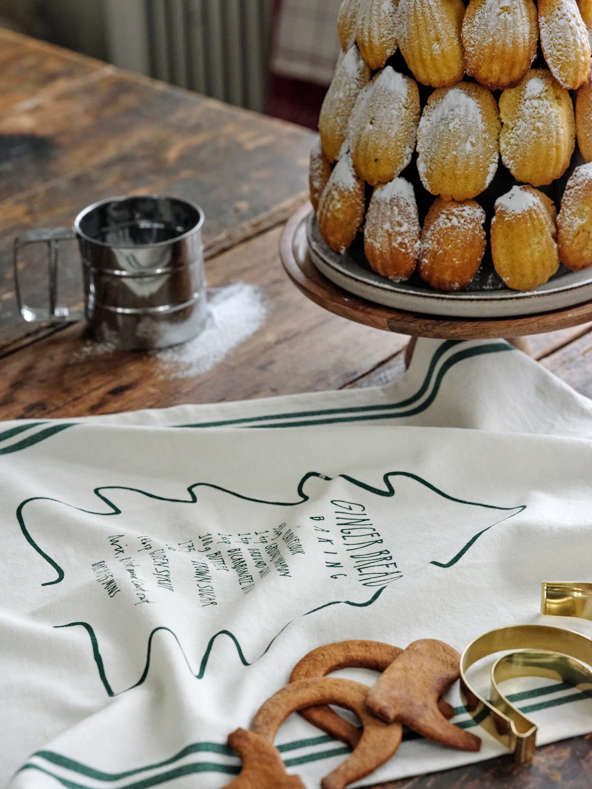 Gingerbread kitchen towel 50x70 cm, White-green Lexington