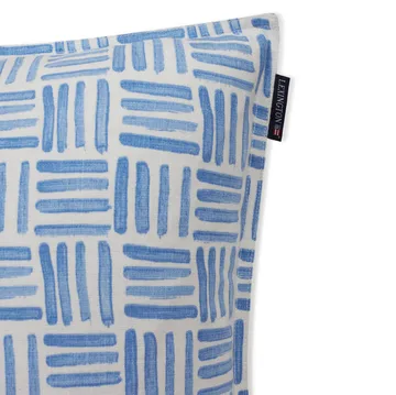 Graphic Printed Cotton Canvase pillowcase 50x50 cm - Blue-White - Lexington