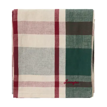 Green-red checked linen/cotton tablecloth - 150x350 cm - Lexington