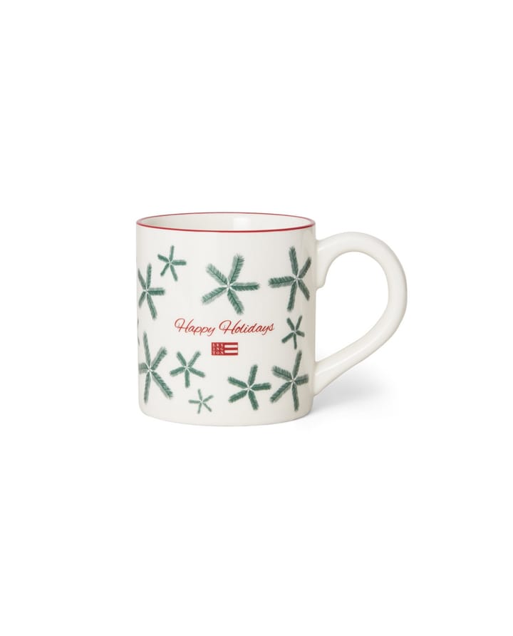 Happy Holidays mug, White-green-red Lexington