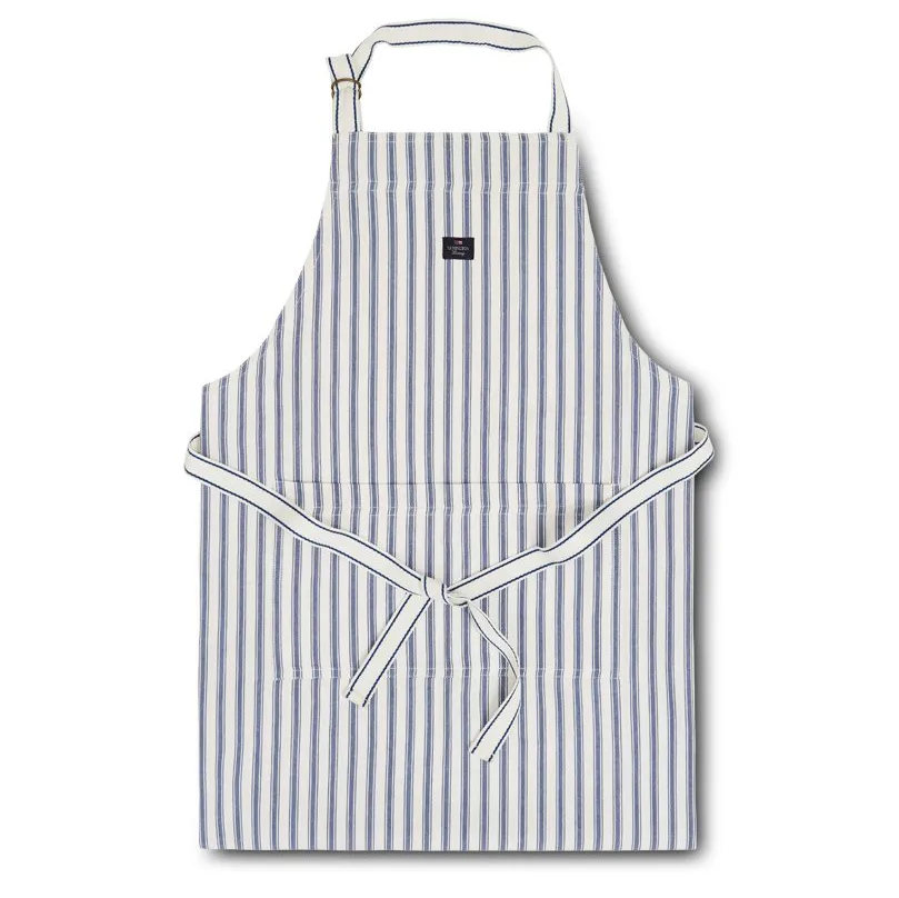 Icons Herringbone Striped apron, blue-white Lexington