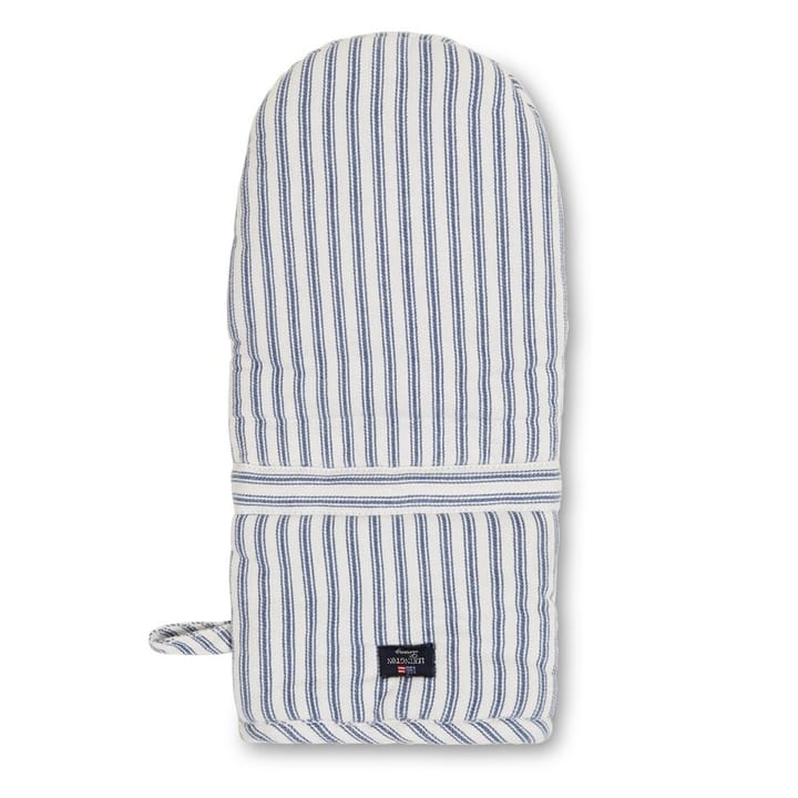 Icons Herringbone Striped oven glove, blue-white Lexington