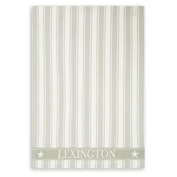 Icons Waffle Striped kitchen towel 50x70 cm - sage green-white - Lexington