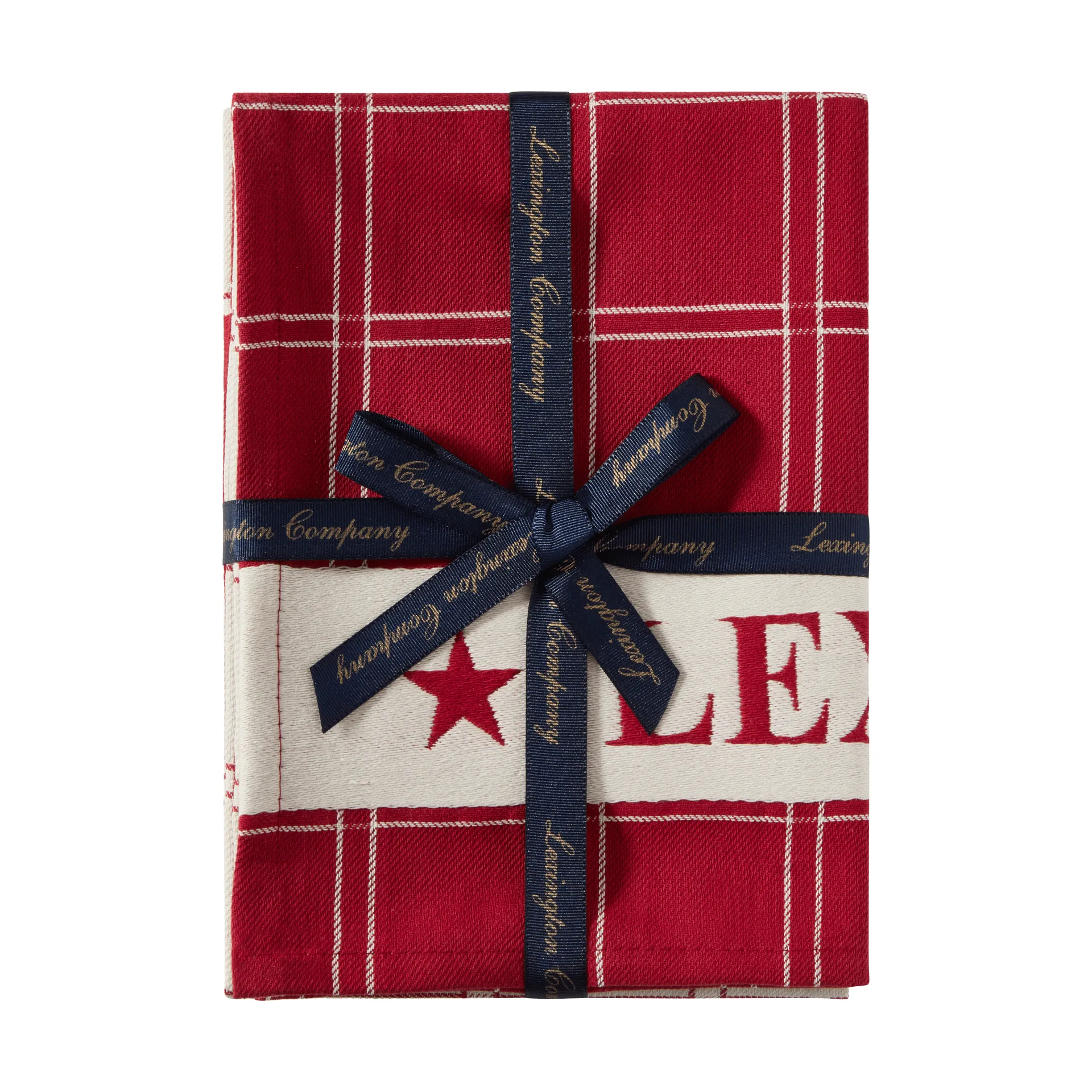 Jacquard-woven cotton kitchen towel, Red-white, 50x70 cm Lexington