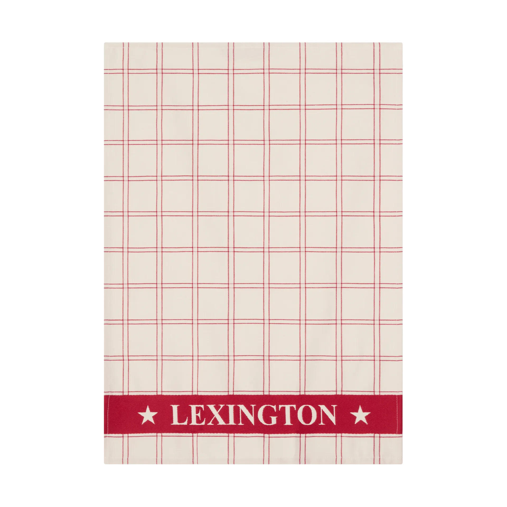 Jacquard-woven cotton kitchen towel, Red-white, 50x70 cm Lexington