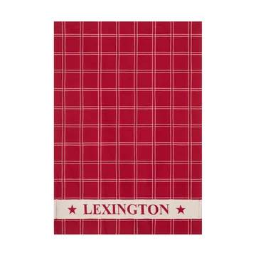 Jacquard-woven cotton kitchen towel - Red-white, 50x70 cm - Lexington
