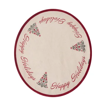 Jute Cotton Christmas Tree mat Ø110 cm - Natural-red - Lexington