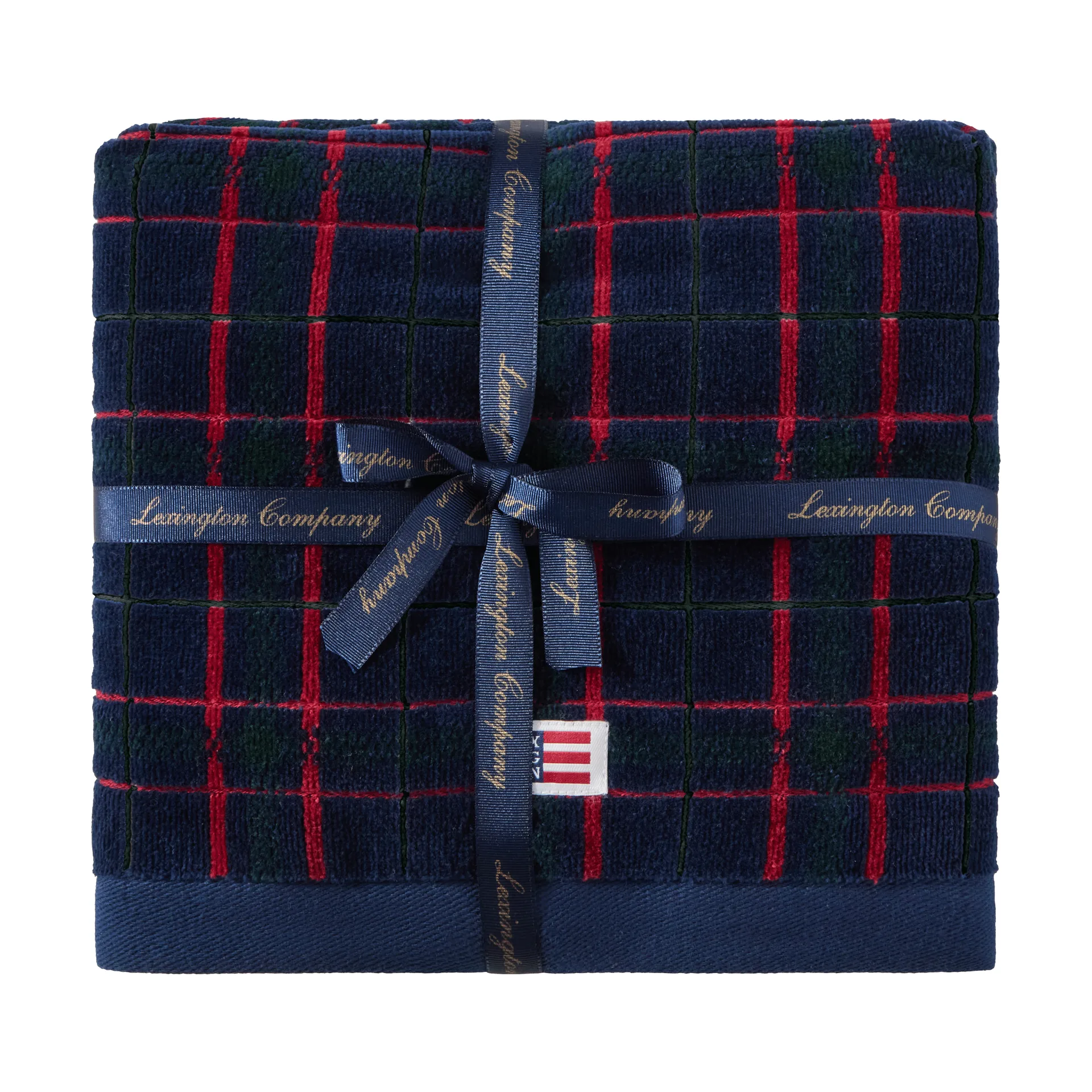 Lexington checked towel 2-pack, Navy-green, 50x70 cm Lexington