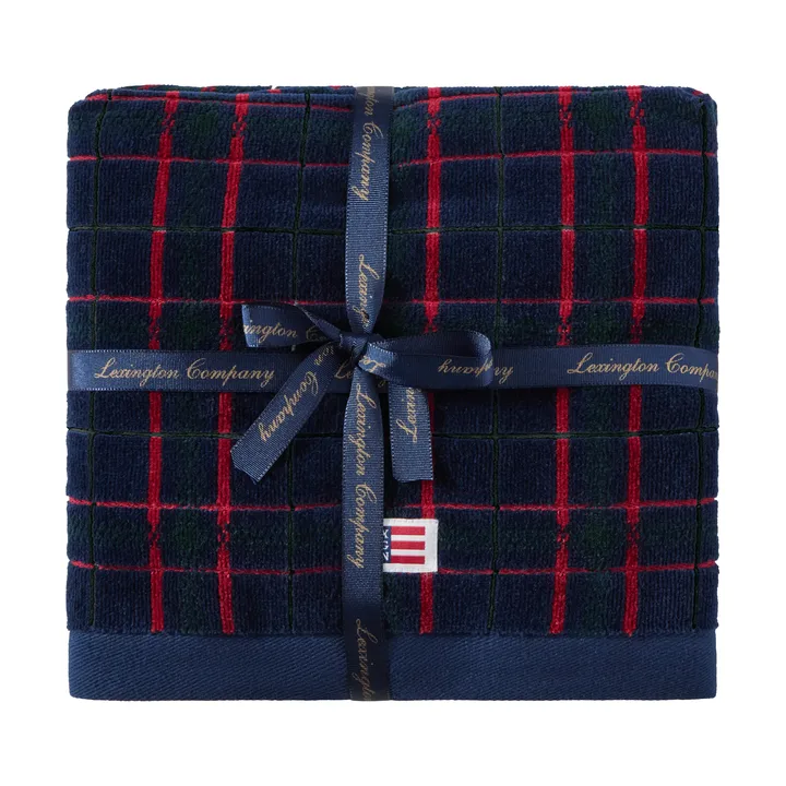 Lexington checked towel 2-pack - Navy-green, 50x70 cm - Lexington