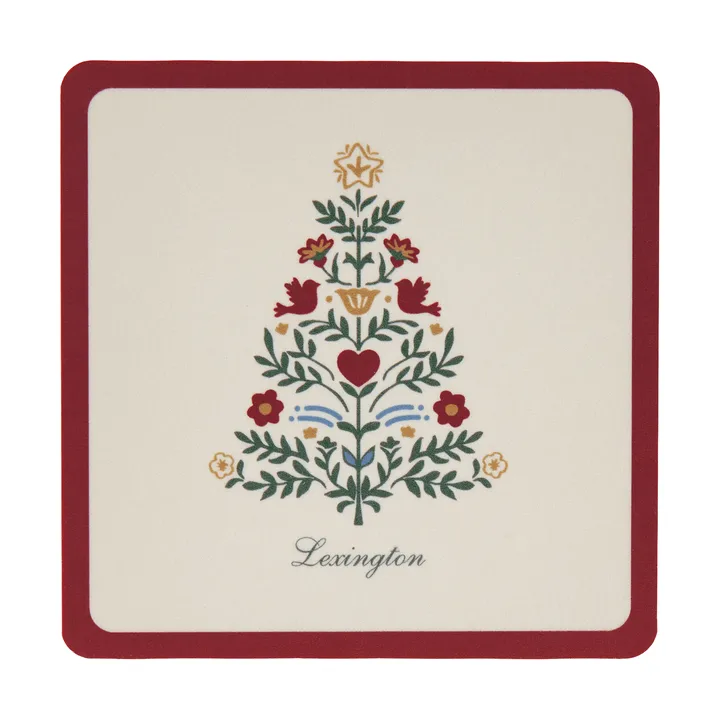 Lexington laminated coasters - Red-light beige, 9x9 cm, 4-pack - Lexington