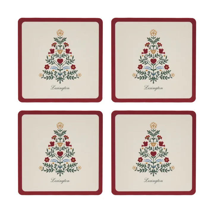 Lexington laminated coasters - Red-light beige, 9x9 cm, 4-pack - Lexington