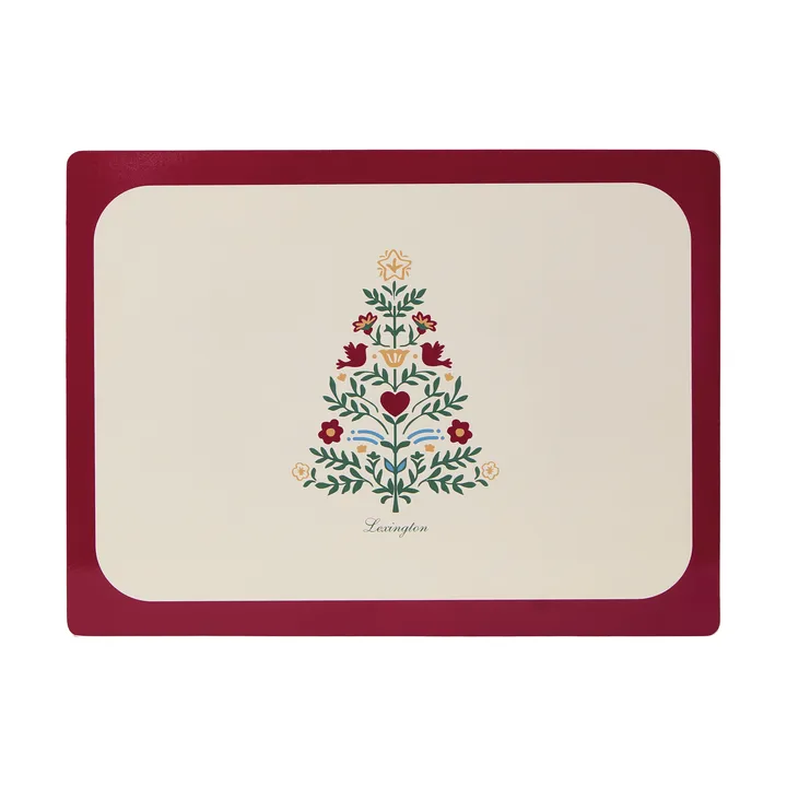 Lexington laminated double-sided placemat - Red-light beige, 30x40 cm, 2-pack - Lexington