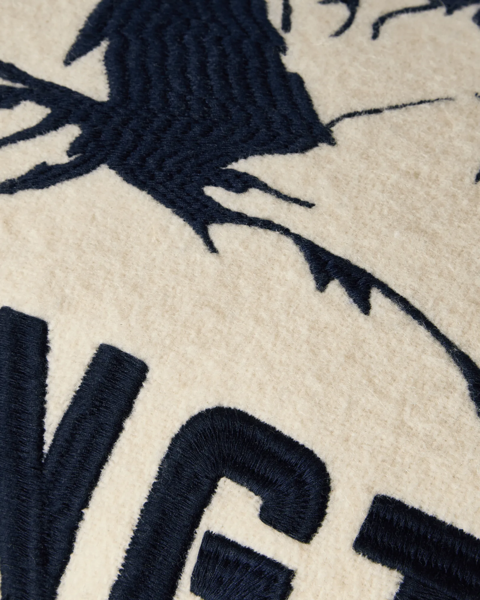 Mountains Logo wool-blend decorative cushion, White-navy, 50x30 cm Lexington
