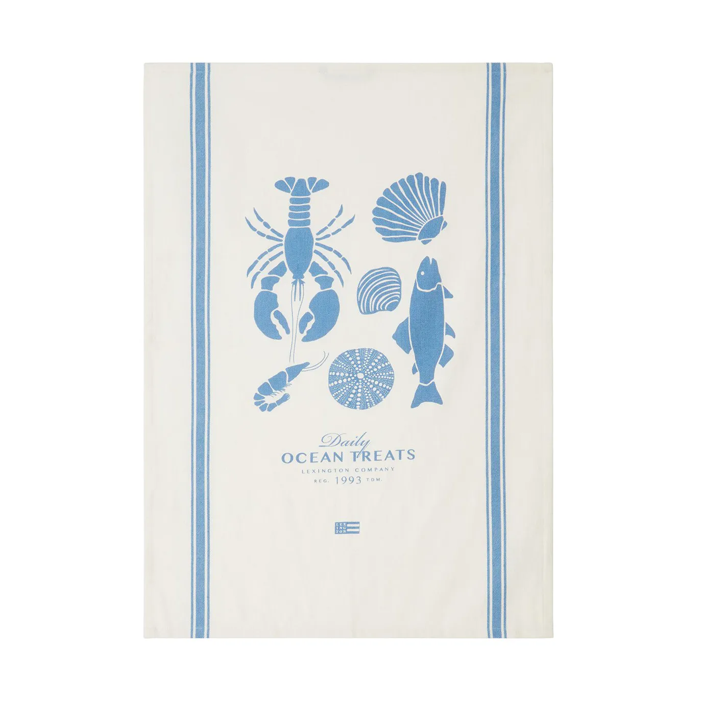 Ocean treats printed Cotton kitchen towel 50x70 cm, White Lexington