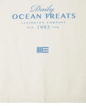 Ocean treats printed Cotton kitchen towel 50x70 cm - White - Lexington