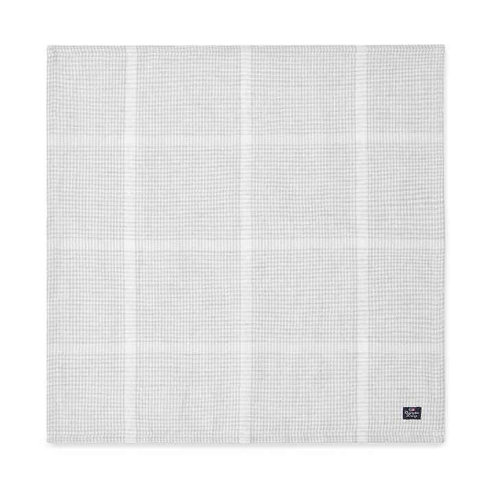 Pepita Check Cotton Linen fabric napkin 50x50 cm - White-light grey - Lexington