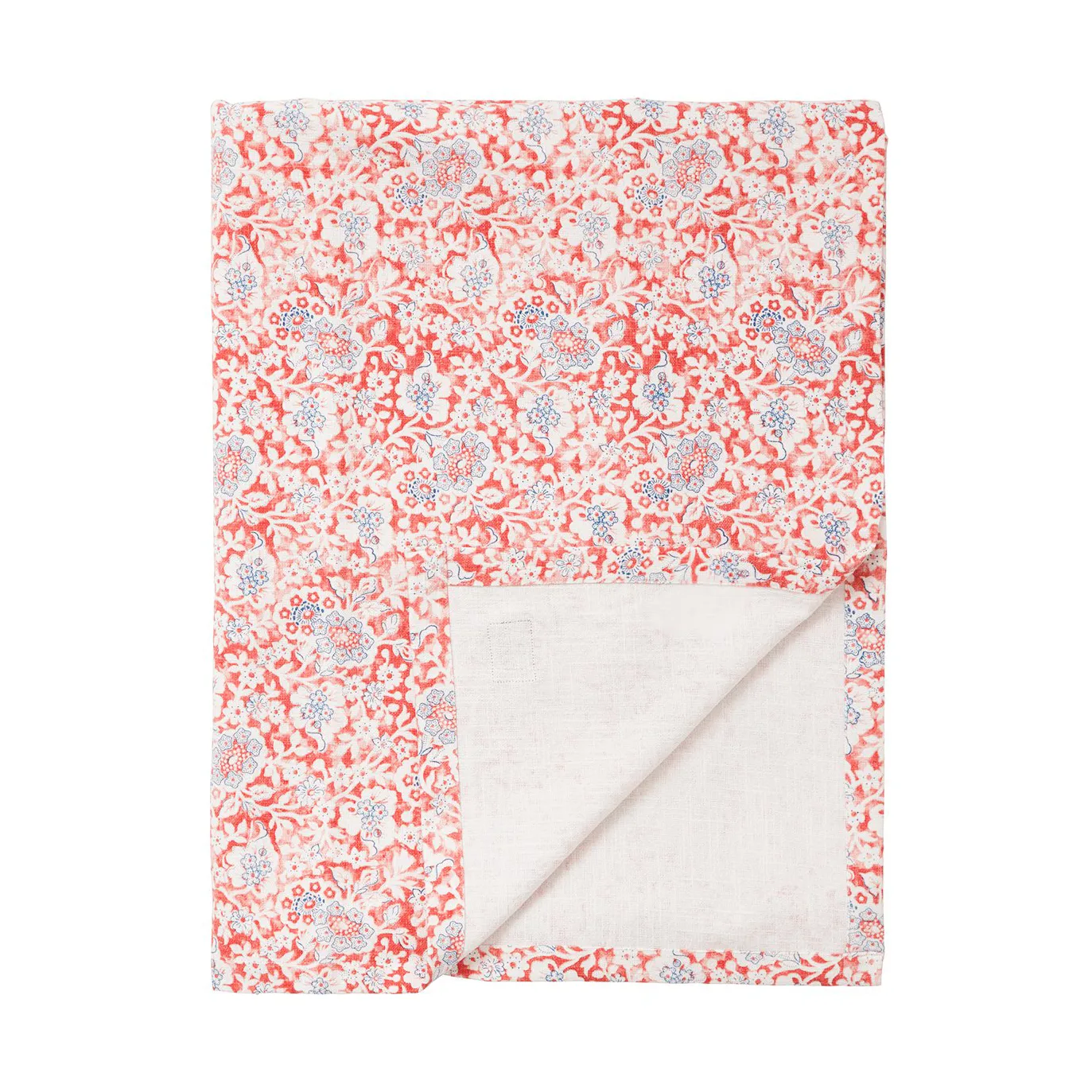 Printed Flowers Recycled Cotton tablecloth 150x250 cm, Coral Lexington