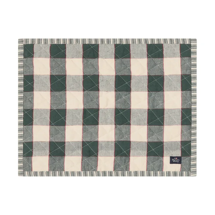 Quilted double-sided placemat - Green-Light beige-red, 35x45 cm - Lexington