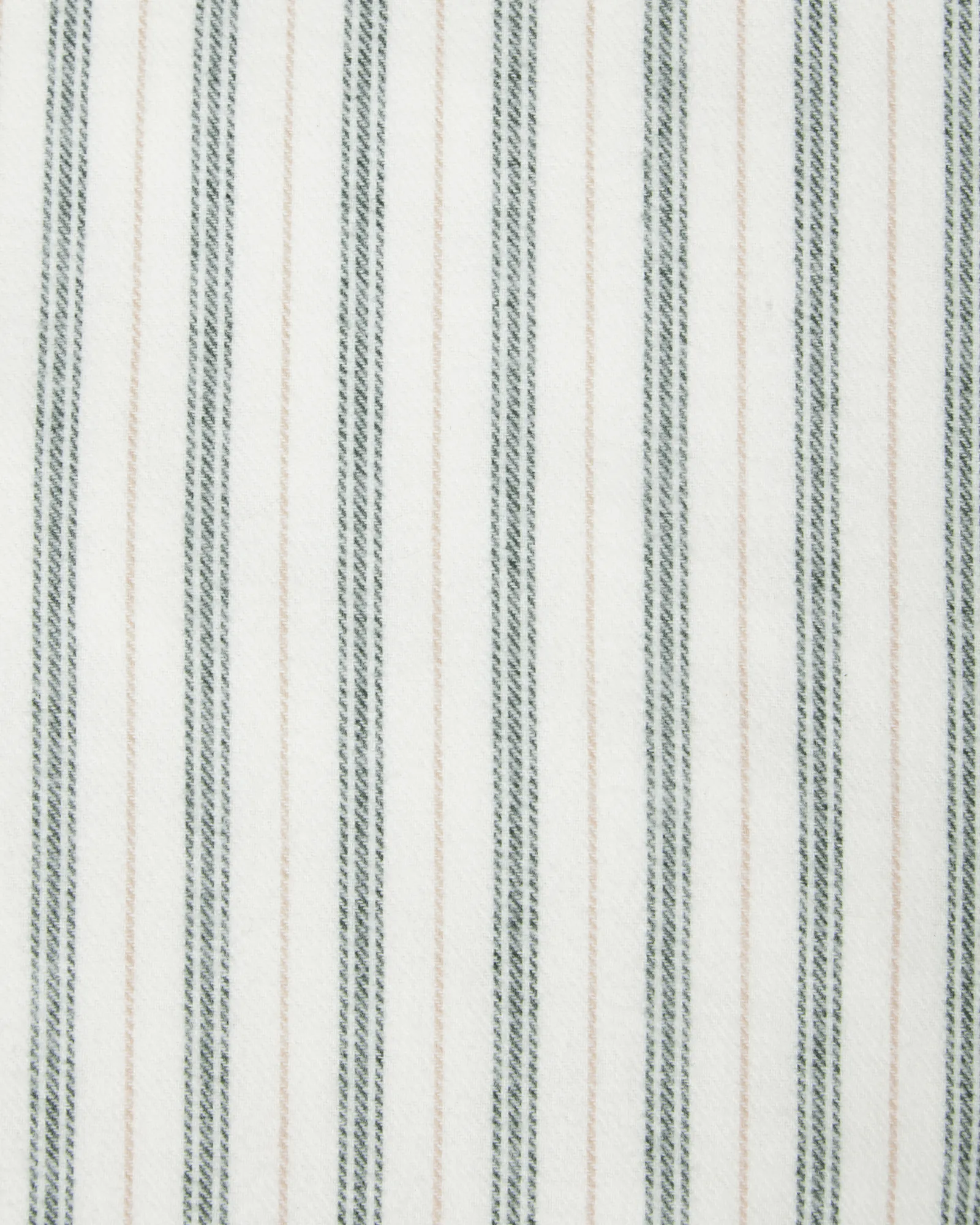 Stripe cotton flannel pillowcase, White-green-beige, 50x60 cm Lexington
