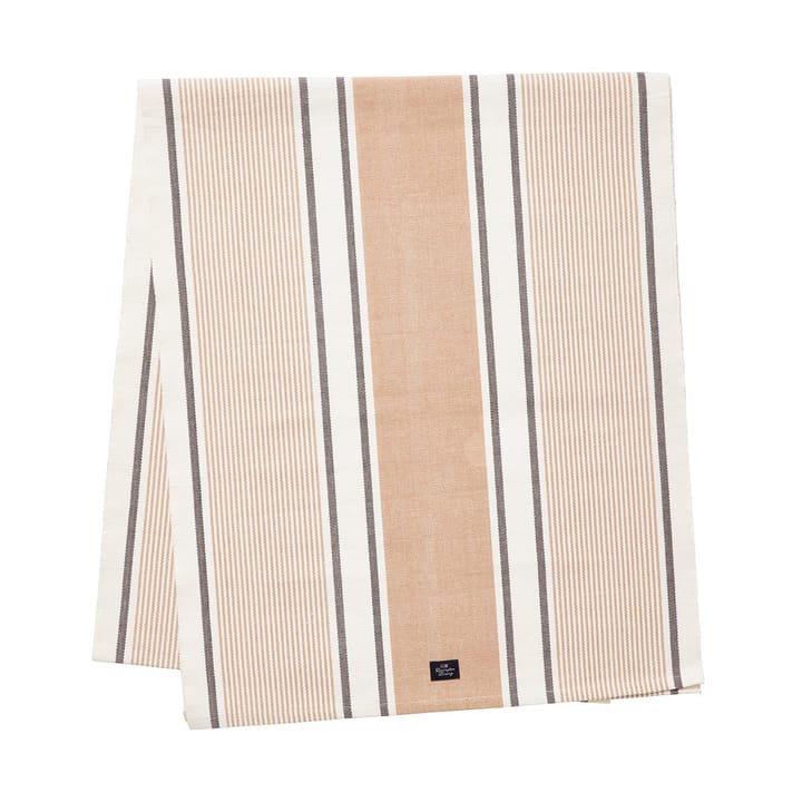 Striped Organic Cotton table runner 50x250 cm, White-beige Lexington