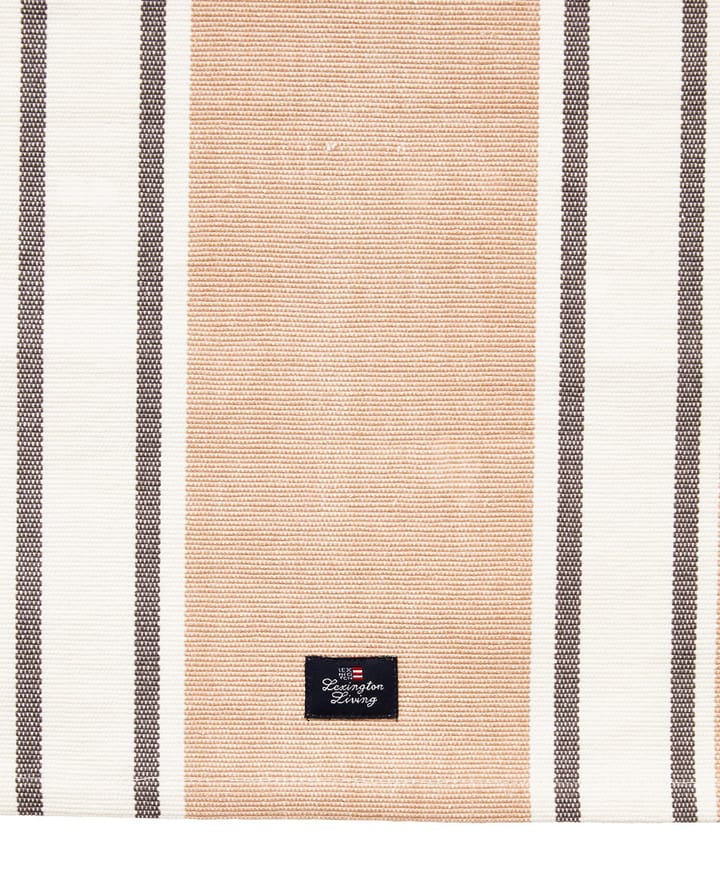 Striped Organic Cotton table runner 50x250 cm, White-beige Lexington