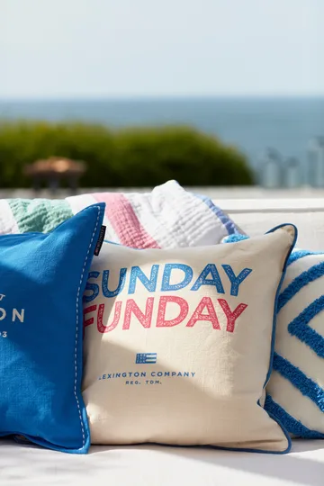 Sunday Funday Printed pillowcase 50x50 cm - Beige-blue-pink - Lexington