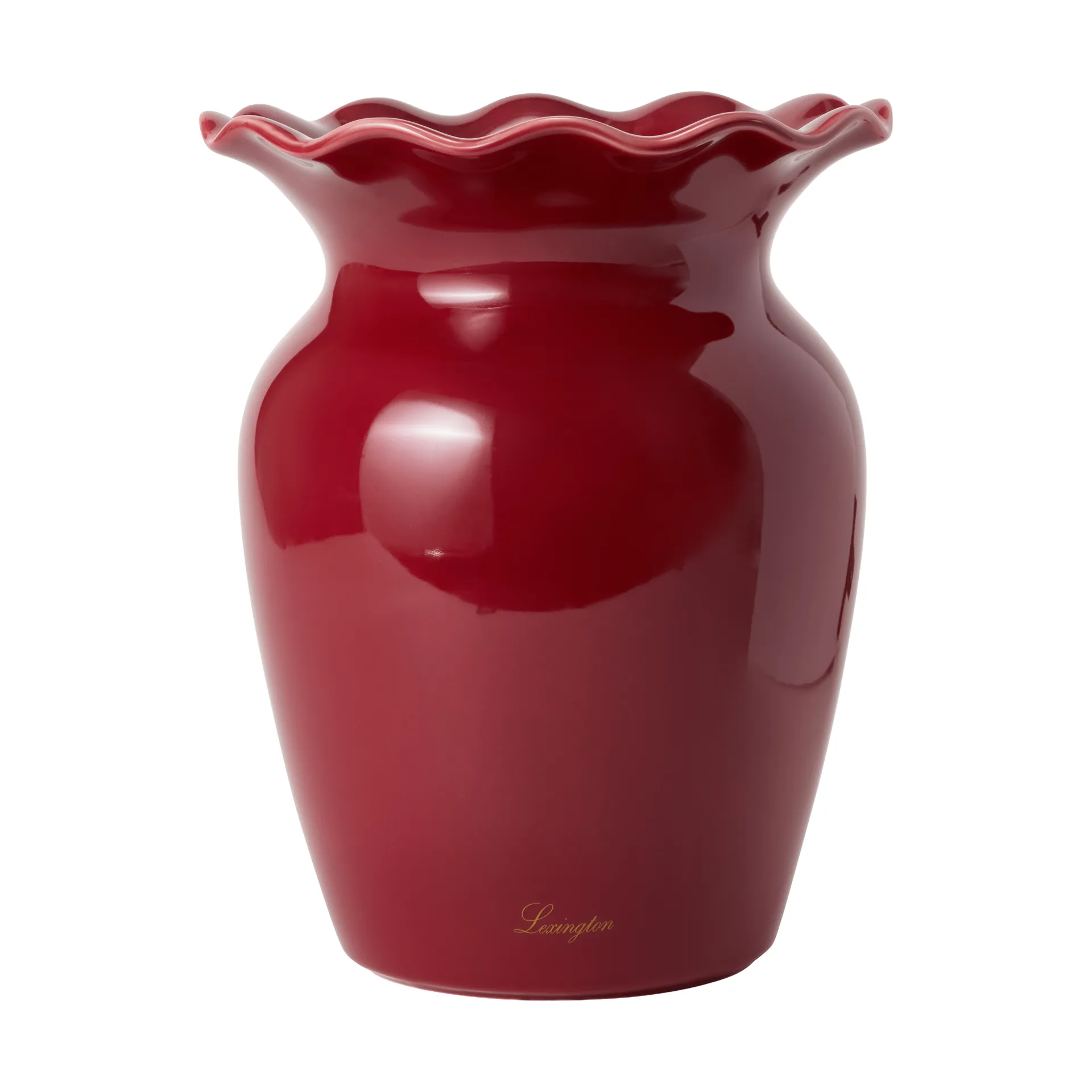 Wavy vase, Red, 25 cm Lexington