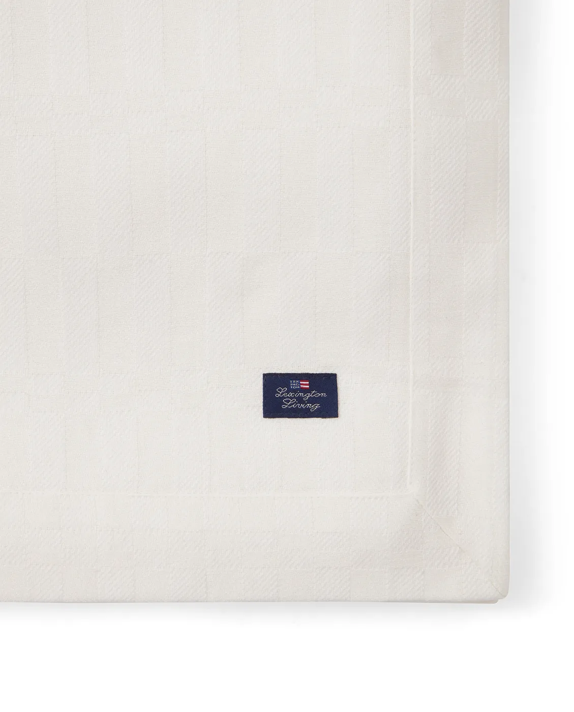 White jacquard cotton tablecloth 150x350 cm, White Lexington