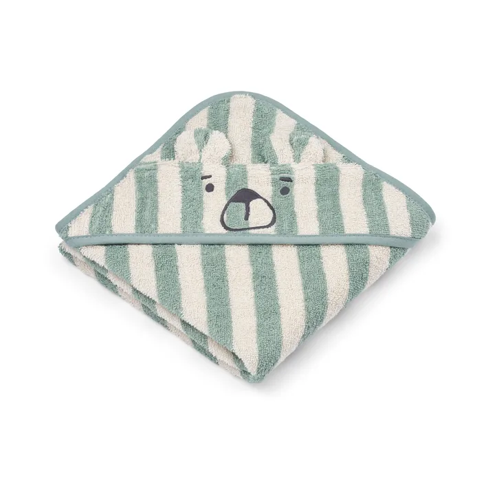 Albert hooded towel 70x70 cm - Peppermint-creme de la creme - Liewood