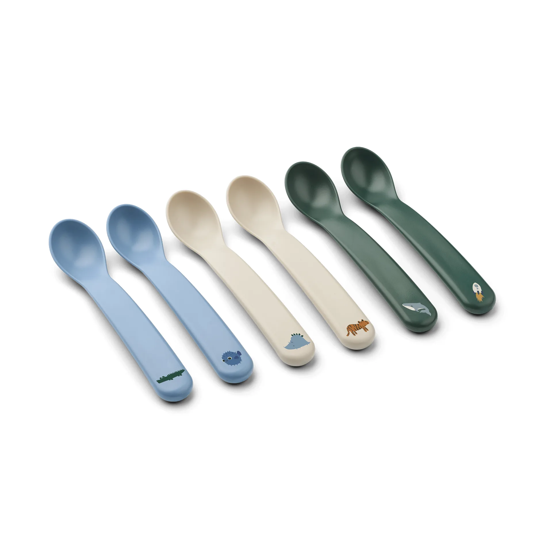 Auste spoon 6-pack, Beach Blue Mix Liewood