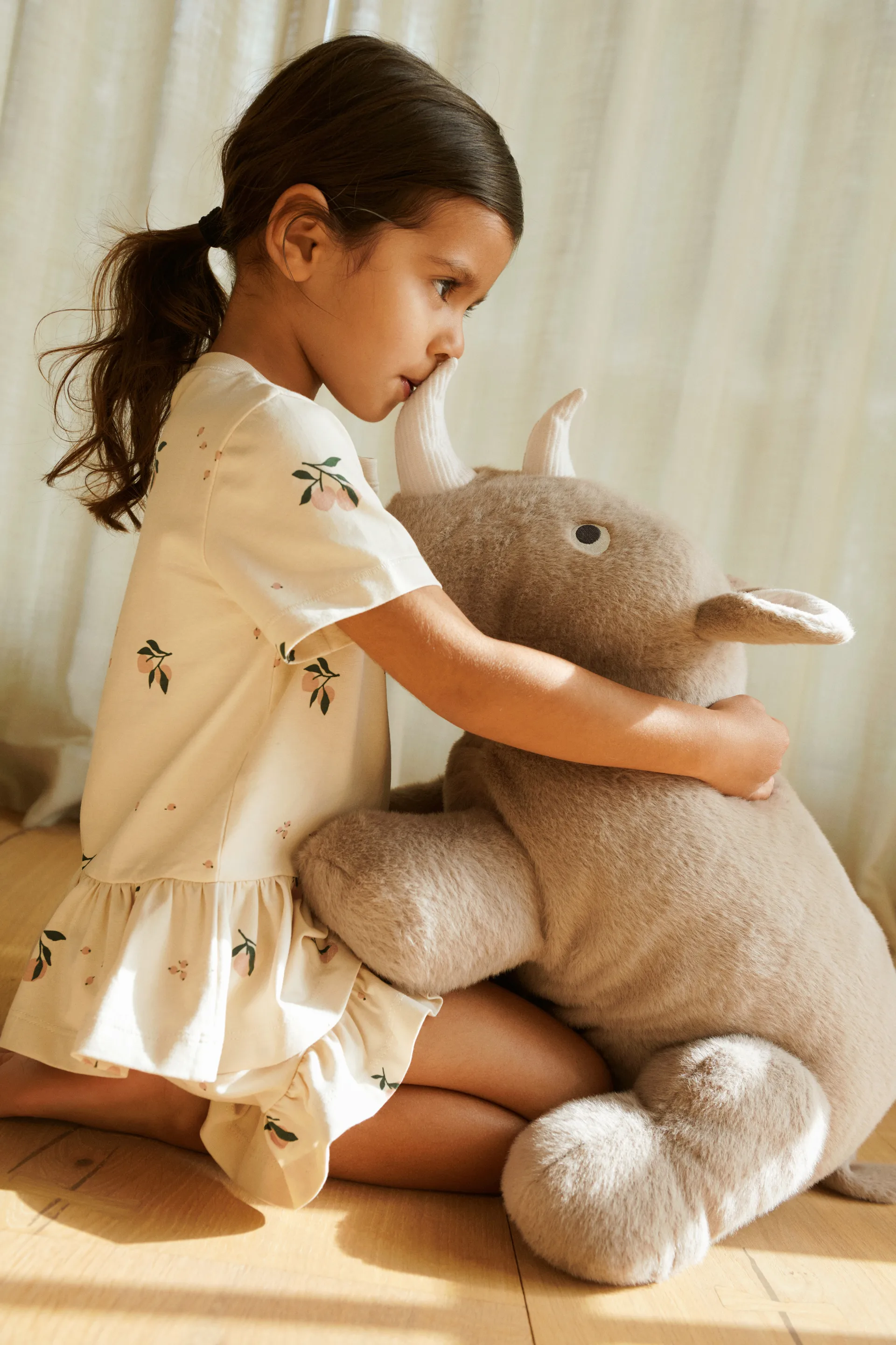 Barnaby Rhino soft toy rhinoceros large, Stone beige Liewood