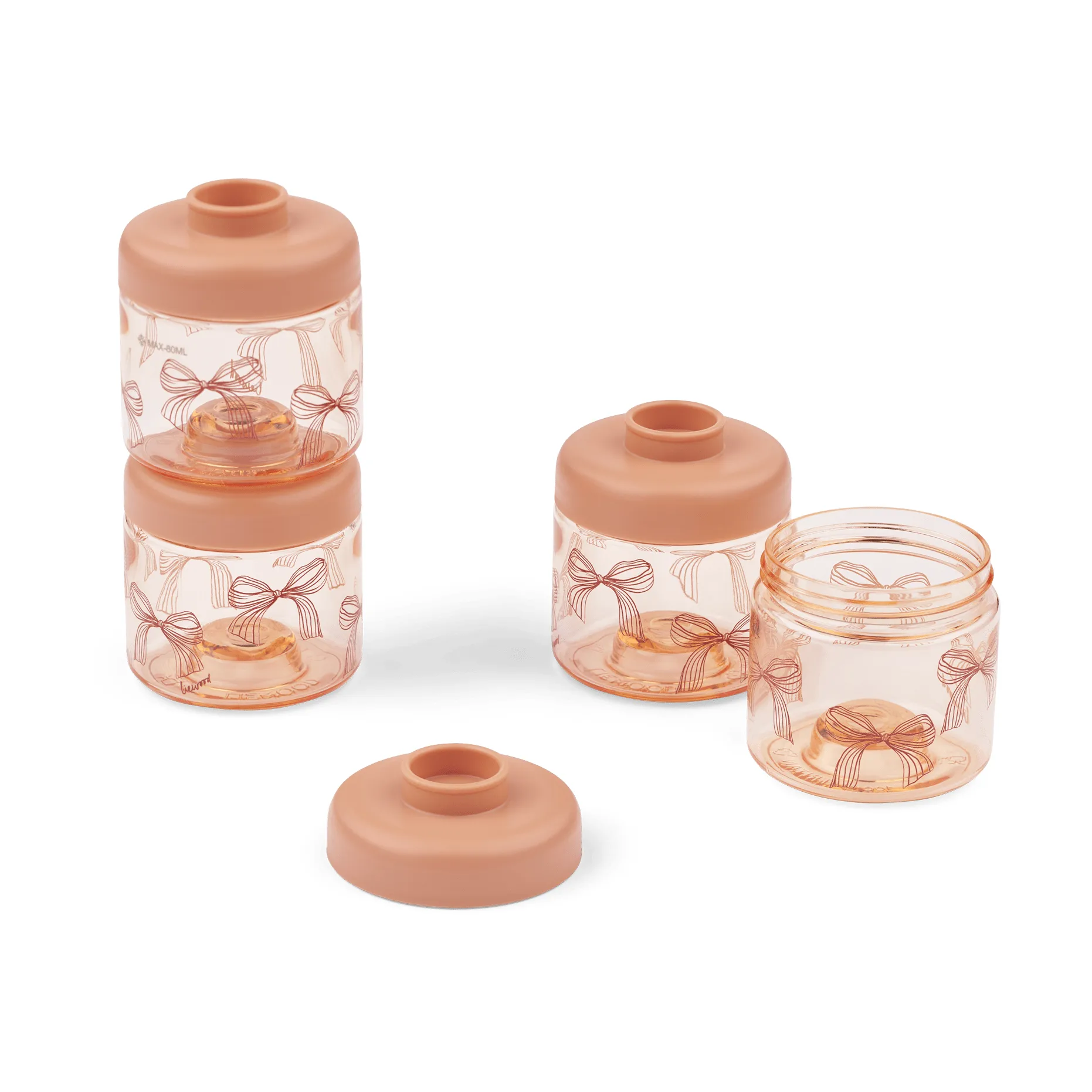 Dominique baby food jars 100 ml 4-pack, Bows-Pale Tuscany Liewood