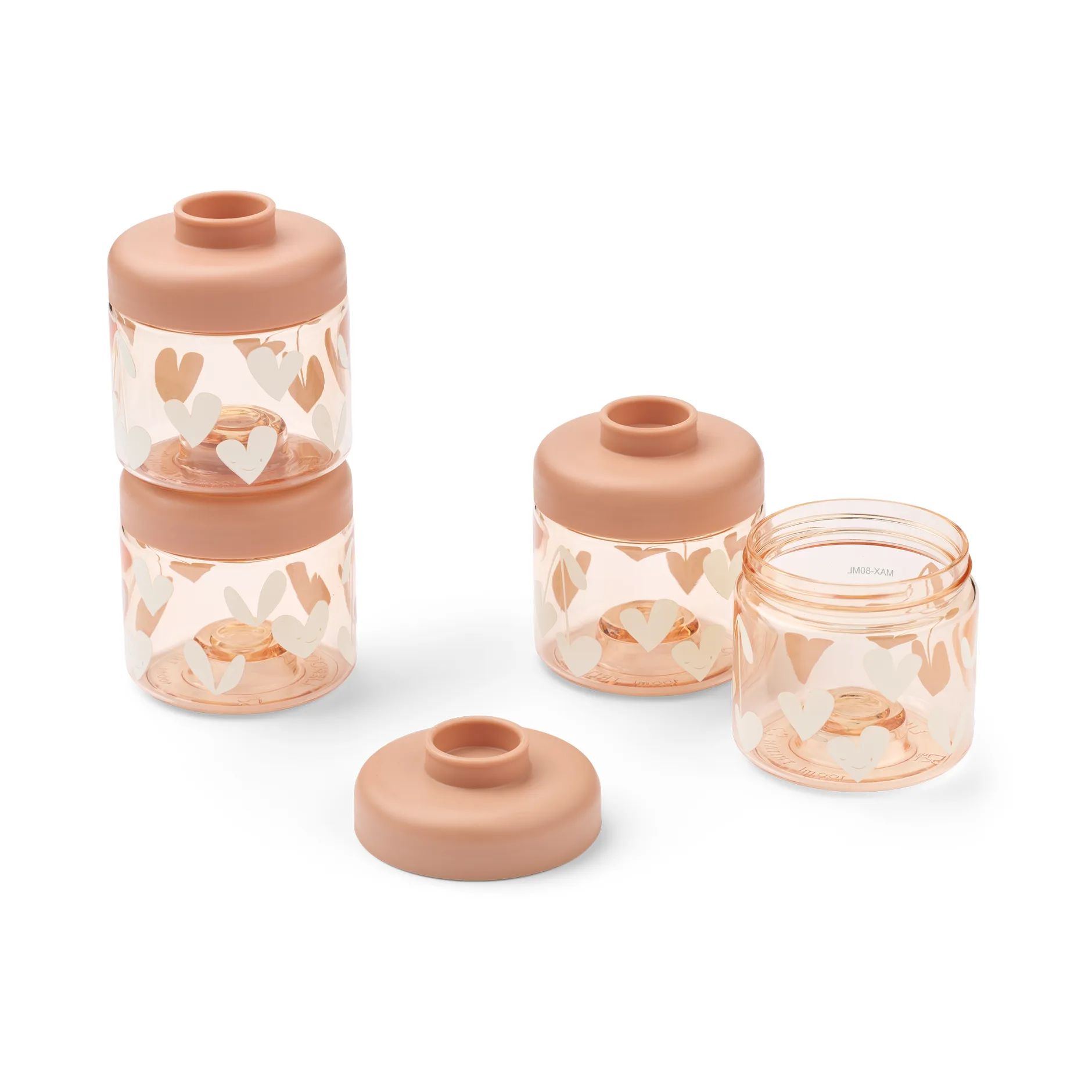 Dominique baby food jars 100 ml 4-pack, Sweethearts-pale tuscany Liewood