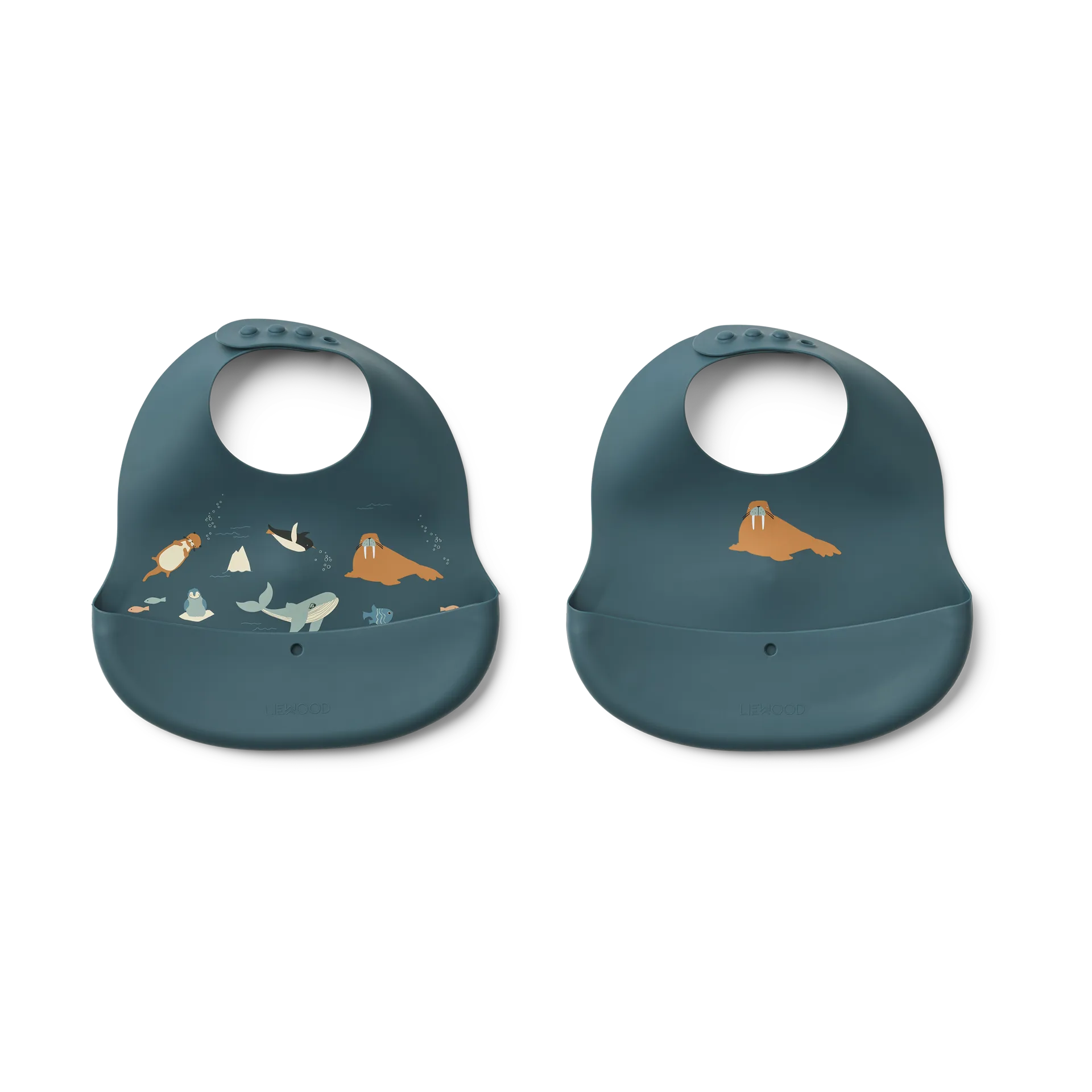 Ember printed bib 2 pieces, Arctic Sea-Ocean view Liewood