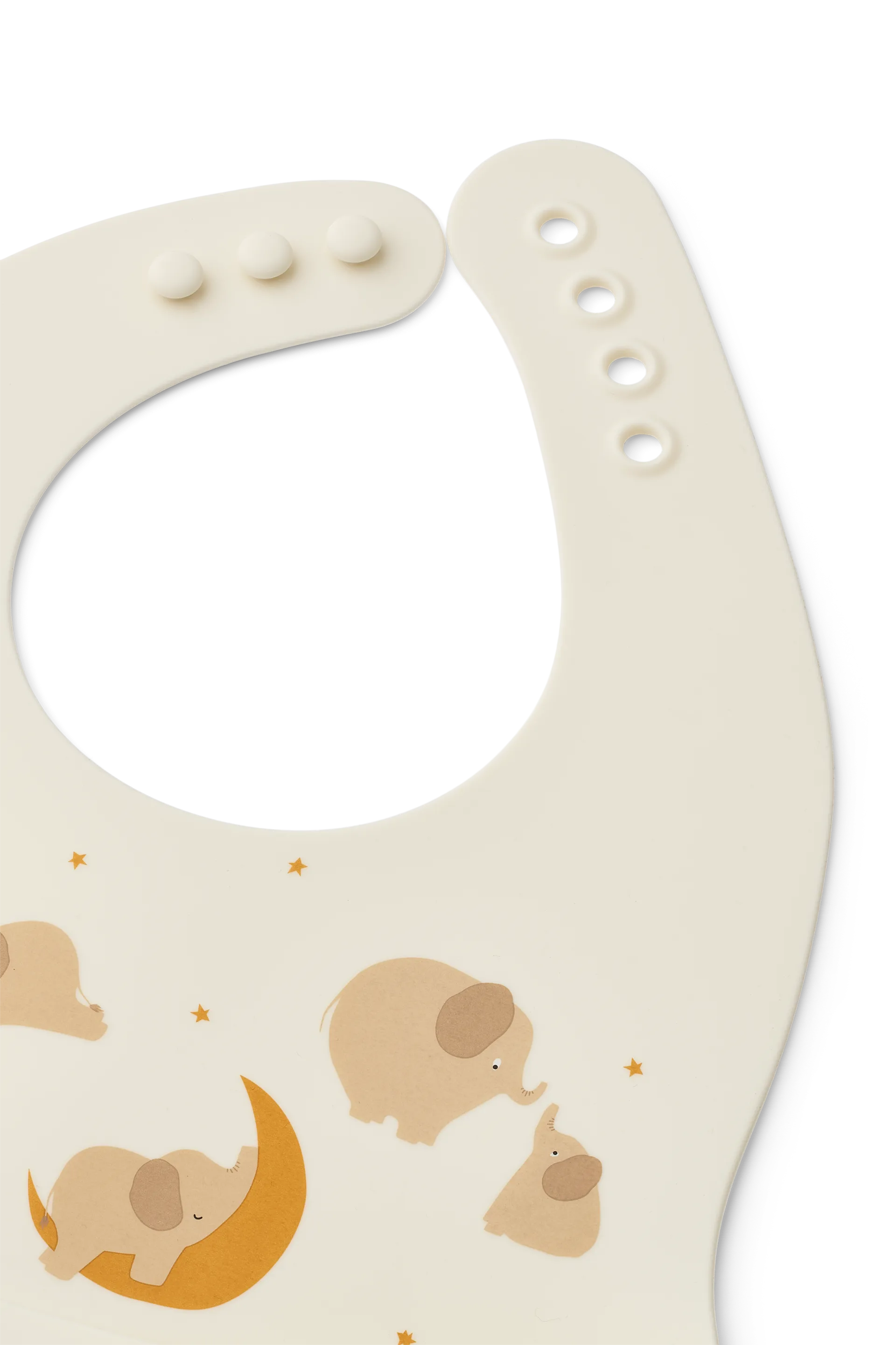 Ember printed bib 2 pieces, Elephant-Creme de la creme Liewood