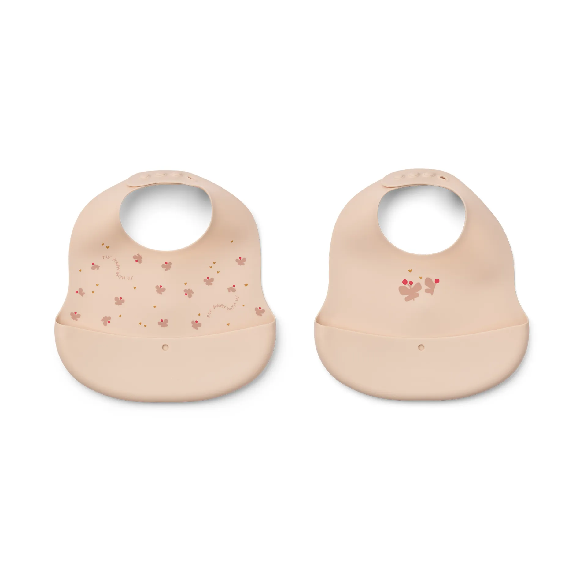 Ember printed bib 2 pieces, Mini Butterfly-apple blossom Liewood