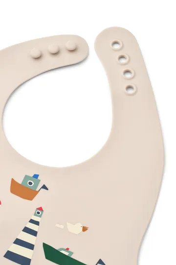 Ember printed bib 2 pieces - Sailing-sandy - Liewood