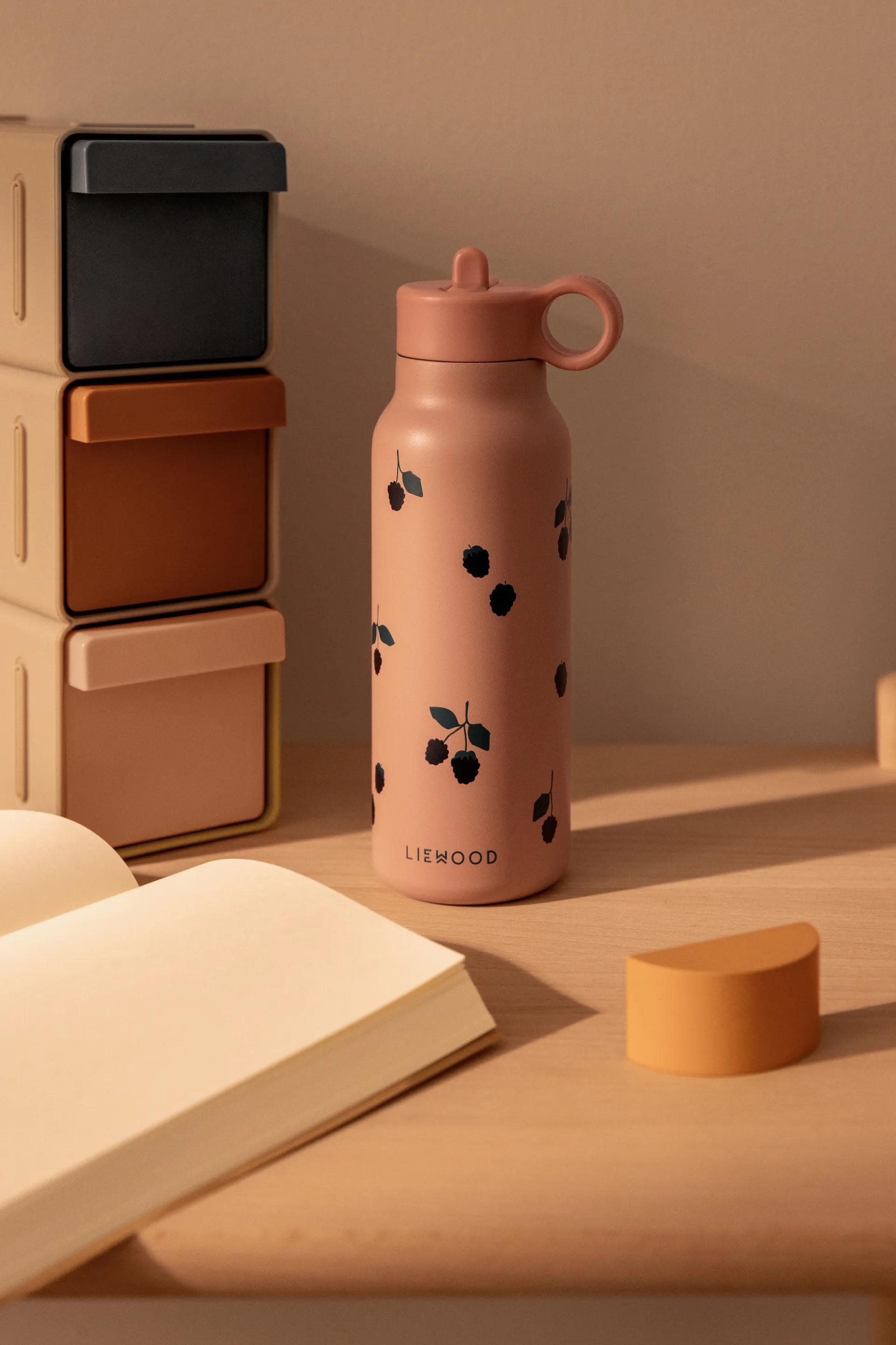 Falk water bottle 35 cl, Berry-Pale Tuscany Liewood