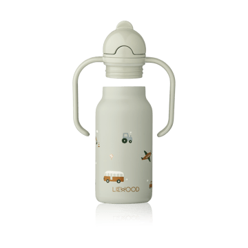 Kimmie water bottle 25 cl - Vehicles-Dove blue - Liewood