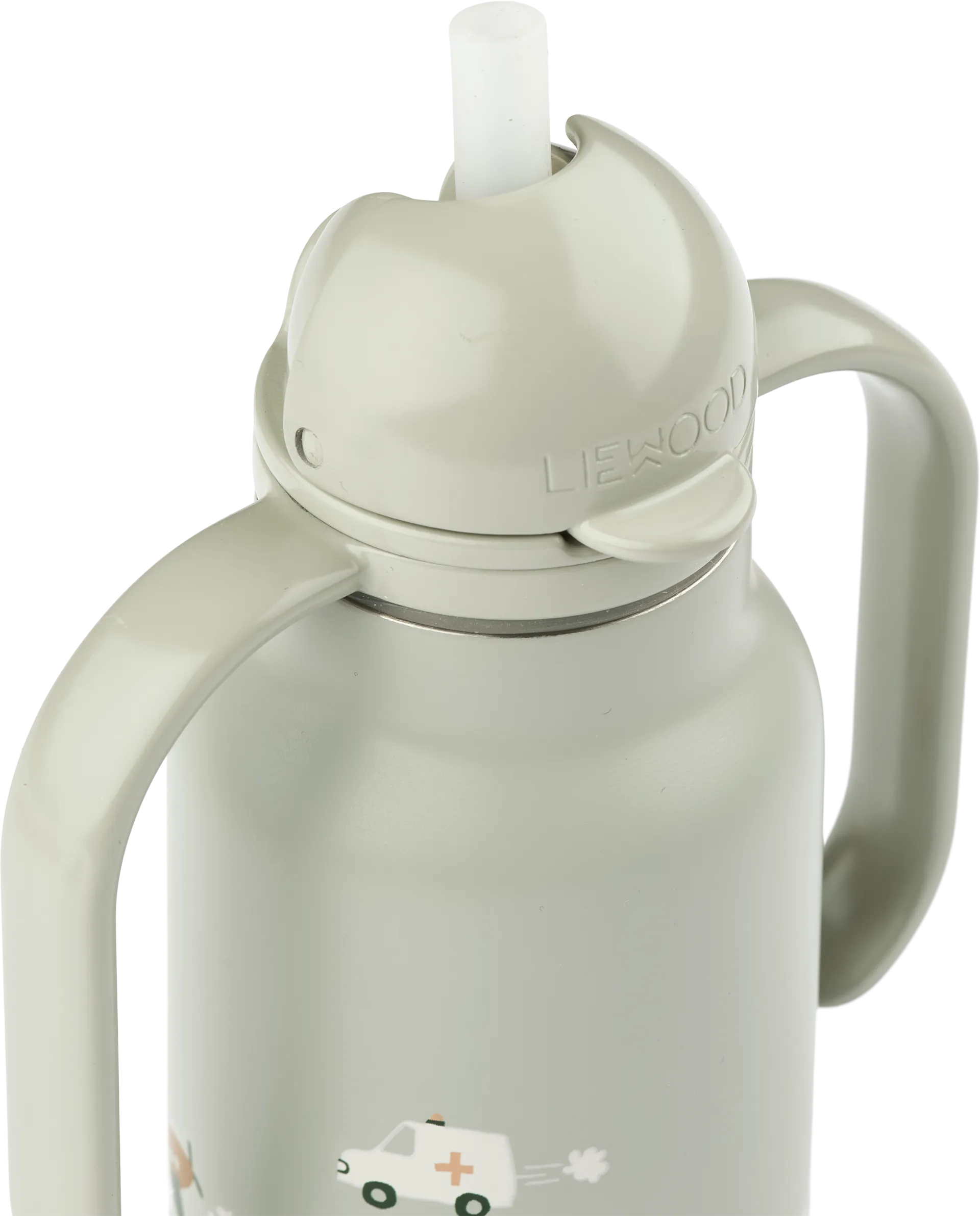 Kimmie water bottle 25 cl, Vehicles-Dove blue Liewood