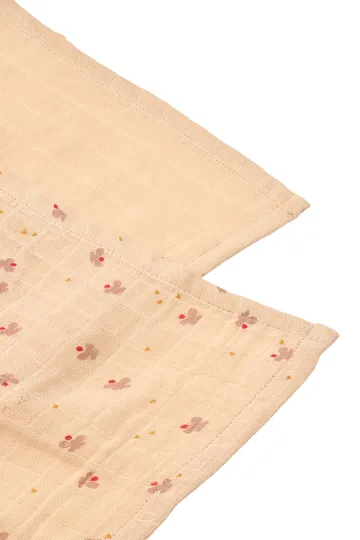 Lewis muslin blanket 2-pack 65x65 cm - Mini butterfly-apple blossom mix - Liewood
