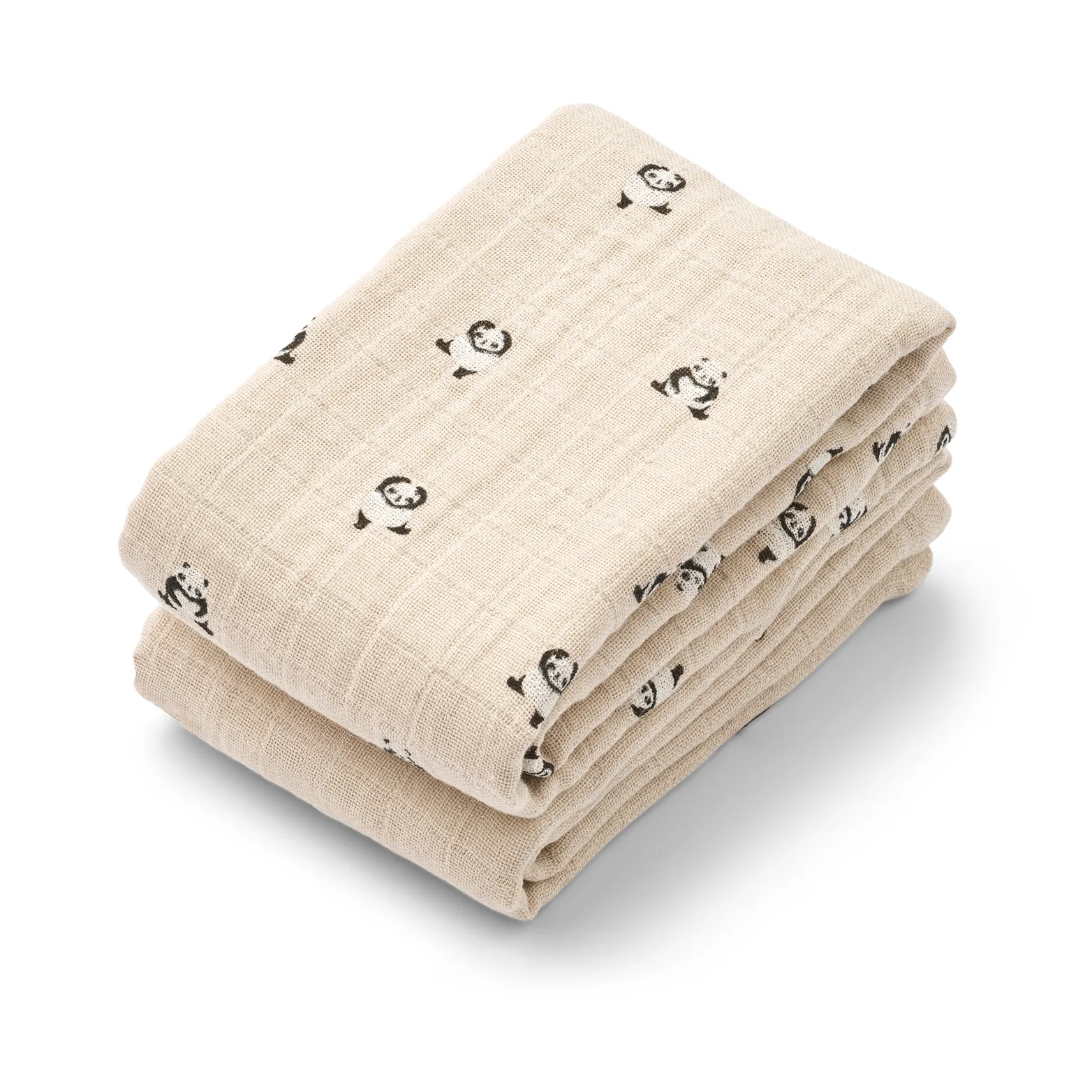 Lewis muslin blanket 2-pack 65x65 cm, Mini panda-sandy mix Liewood