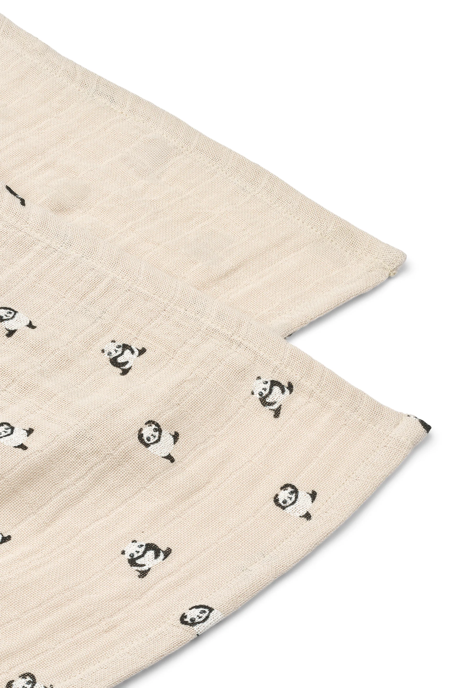Lewis muslin blanket 2-pack 65x65 cm, Mini panda-sandy mix Liewood