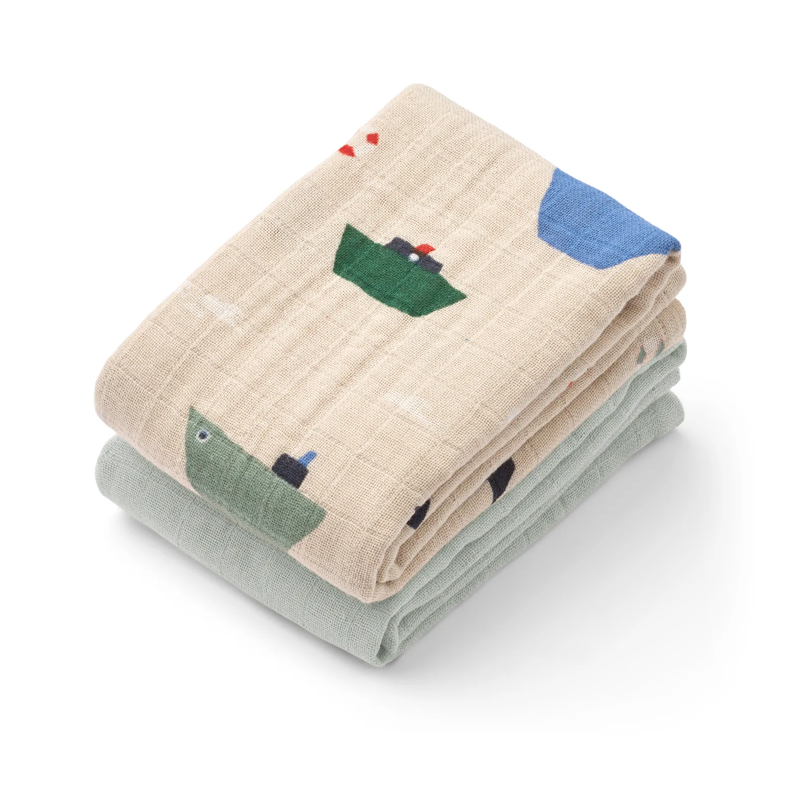 Lewis muslin blanket 2-pack 65x65 cm, Sailing-dove blue mix Liewood