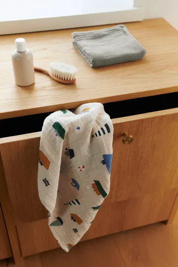 Lewis muslin blanket 2-pack 65x65 cm - Sailing-dove blue mix - Liewood